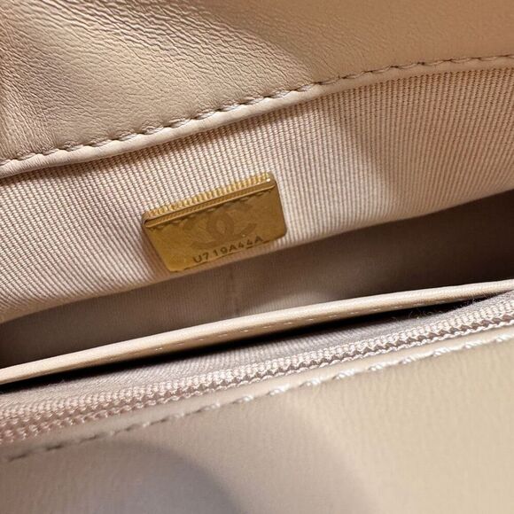 Chanel 24K Small Flap Bag Beige Quilted with CC Strap - Picture 9 of 16